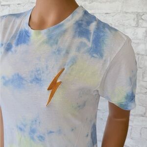 Aviator Nation Blue and Yellow Tie-Dye Short Sleeve Tee